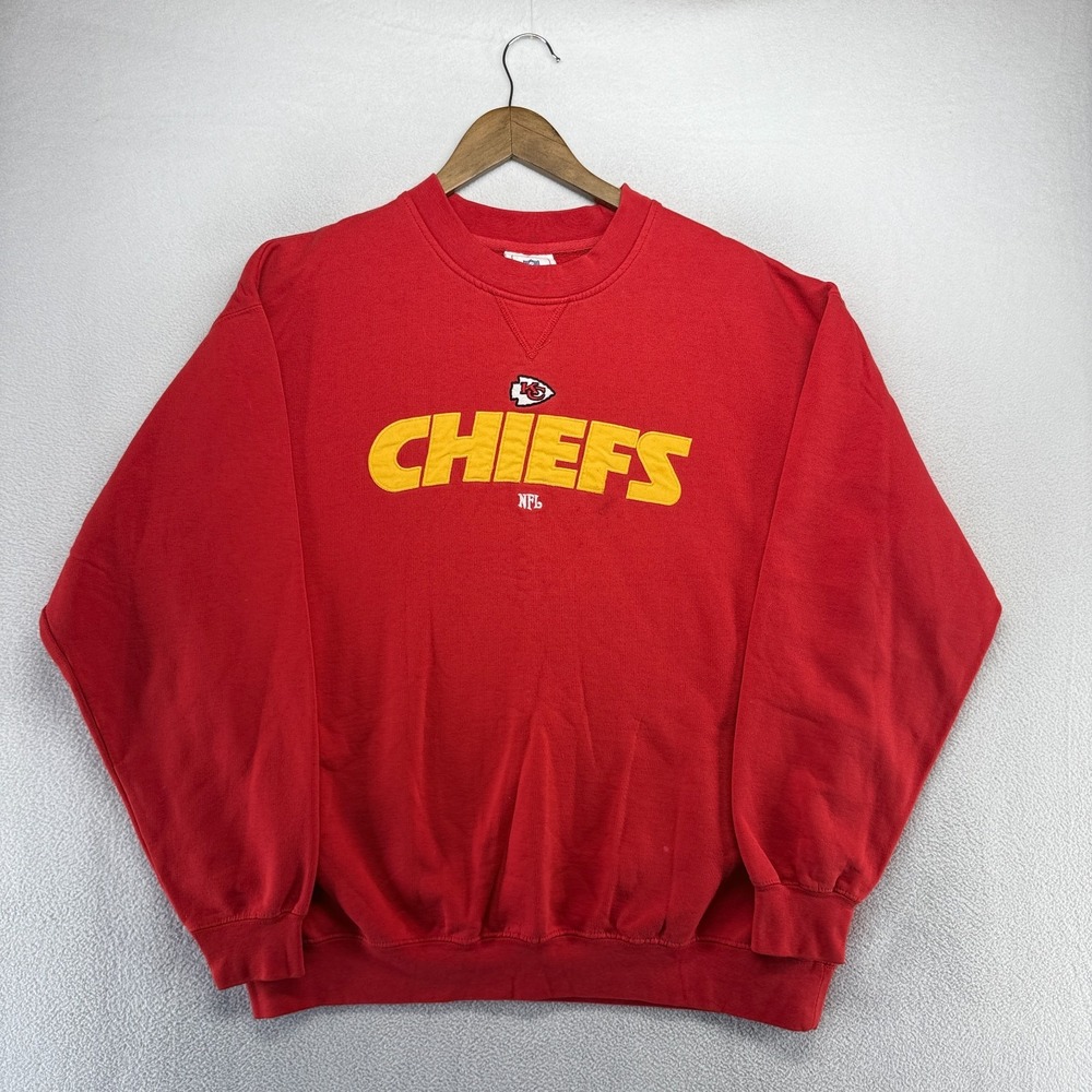 Vintage Kansas City Chiefs Sweatshirt Men's XL Red Crewneck Embroidered Y2k Logo